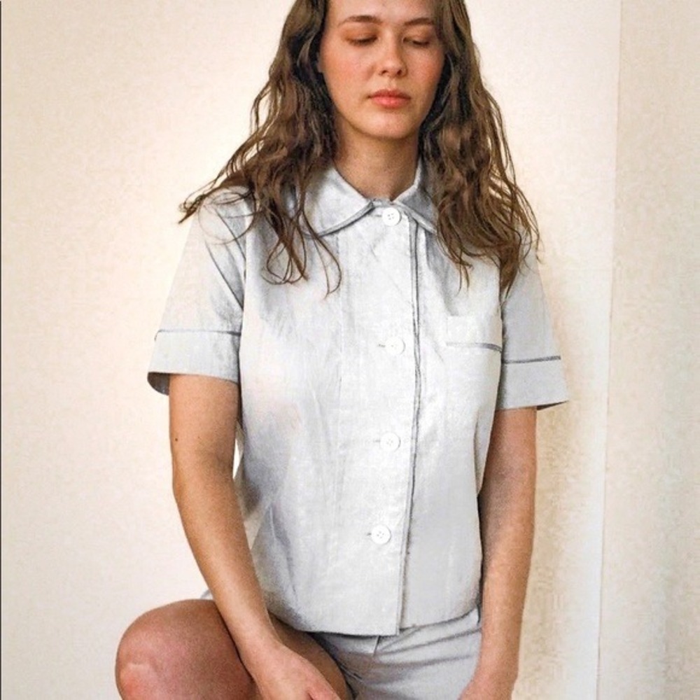 Araks Shelby Cotton Silk Short Sleeve Pajama Top